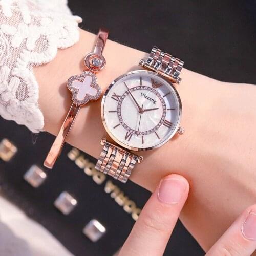 Fashion Minimalism Dress Watch for Women Rose Gold Retro Antique Casual Women Business Dress Watches 3ATM Waterproof Gift Clock