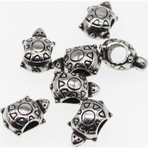 CHONGAI 50Pcs Acrylic Turtle Beads Big Hole Spacers Beads Fit Making Charm Bracelet & DIY Necklace