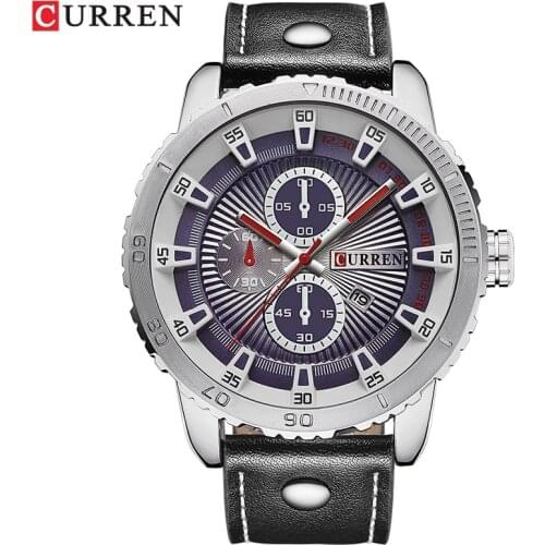 CURREN Men Leather Strap Watch Classic Waterproof Sport Watch Fashion Military Wristwatch Relogio Masculino Reloj Hombre