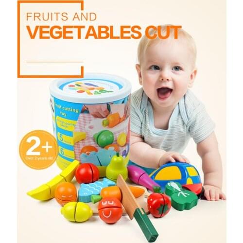 Kids Pretend Role Play Kitchen Set Fruit Vegetable Toy Cutting Set Gift Educational Toy For Kids