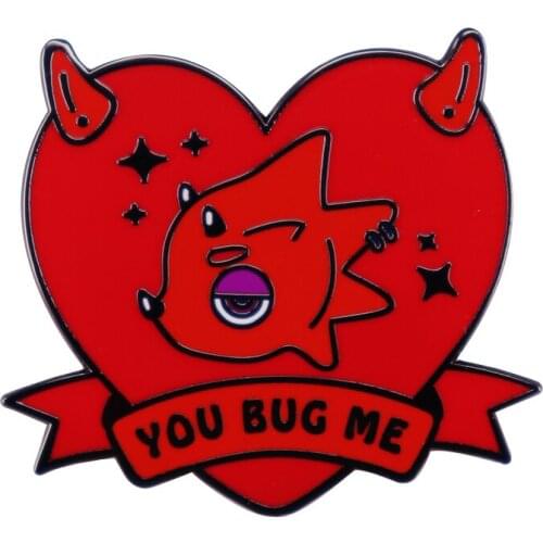 You Bug Me Flick Game Character New Horizons Enamel Metal Badges Lapel Pin Brooches Jackets Jeans Fashion Jewelry Accessories