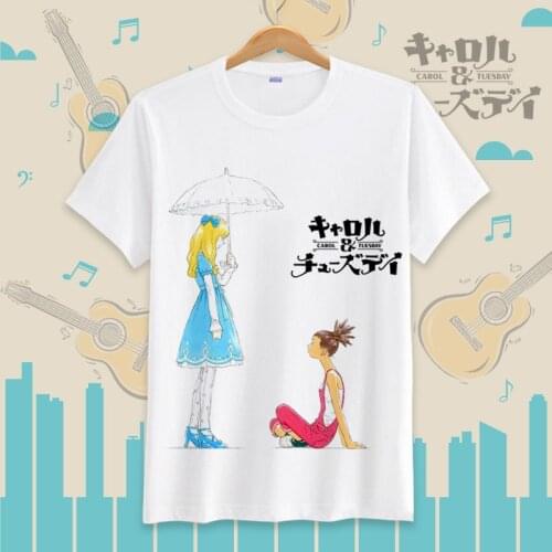 Anime CAROLE & TUESDAY Cosplay Carole Tuesday Tops Harajuku Tshirt Summer Short Sleeve T-shirt camiseta feminina