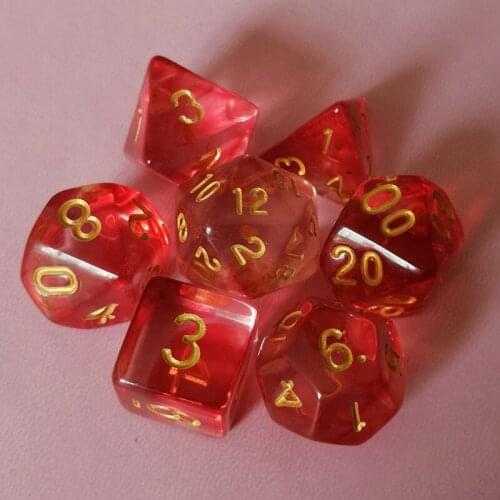 Dnd dice set 7pcs/Set Acrylic Polyhedral Dice rpg dice dadi dados rol D4 D6 D8 D10 D12 D20 Playing Game Dice