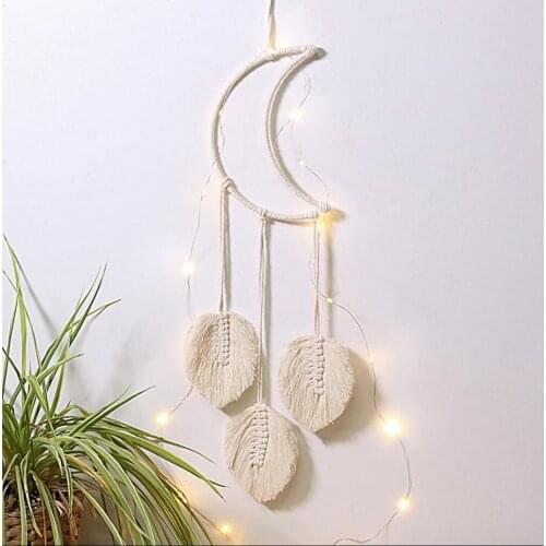 Macrame Wall Door Home Decoration Handmade Ornaments Moon Star Leaves