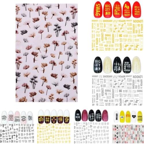 Fashion Nail Stickers 3D Embossed DIY Beauty Butterfly Flower Cartoon Nail Art Stickers Manicure Sticker Decor Nails Accessories