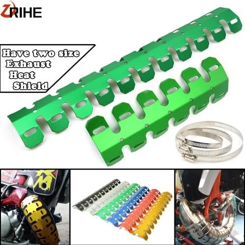 Motorcycle CNC Exhaust Muffler Pipe Leg Protector Dirt Bike Heat Shield Cover For Kawasaki KX250F KLX250 KLX125 KX85 KX65 KX450F