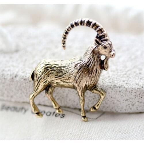 Retro Antelope Animal Brooches Jewelry Gold Silver Color Alloy Goat Brooch For Women Men Coat Suit Scarf Badge Pins Accessories