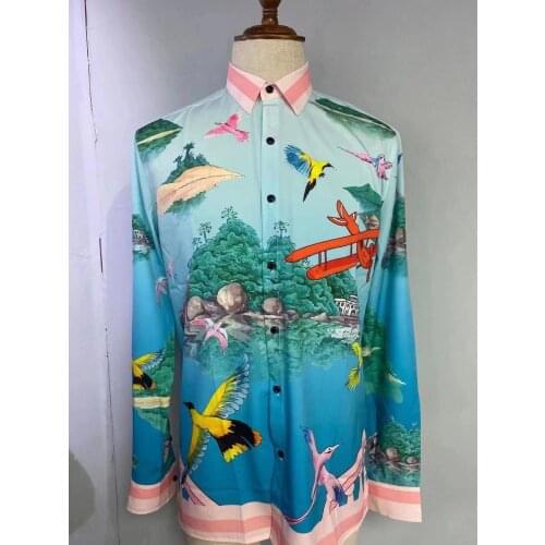 ZK01321 Fashion Mens Shirts 2020 Runway Luxury famous Brand European Design party style Mens Clothing