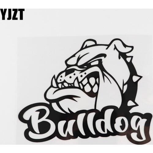 YJZT 15.7X12.5CM Angry BullDog Pet Animal Vinyl Decals Car Sticker Black/Silver 8A-0001