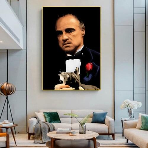 Gangster Godfather Wall Art Canvas Painting Retro Movie Posters Prints Wall Pictures Modern Living Room Bedroom Home Decoration