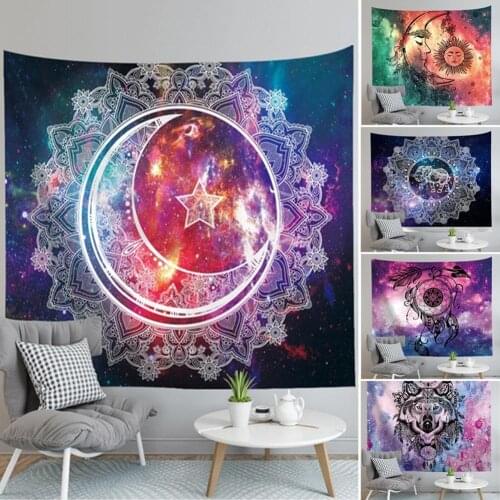 Mandala Wall Hanging Tapestry Forest Sky Printed Blanket Carpet Yoga Beach Mat Home Decor Hippie Bedroom Wall Decor Tapestries