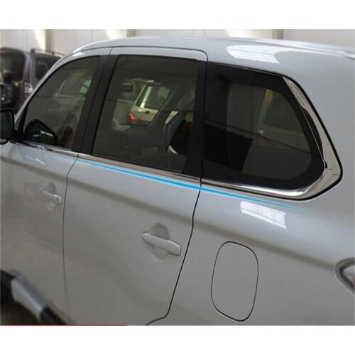Stainless Steel Door Window Trims window trim cover trim for Mitsubishi Outlander 2009-2018