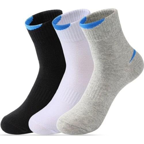 3pairs Mens cotton summer tube socks cotton sweat deodorant mens solid color sports socks
