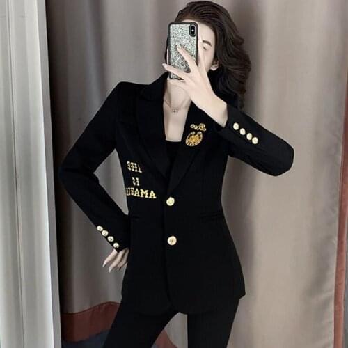 New Black Blazer Women Suit Female 2021 Autumn Ladies Coats Fashion Womens Clothing Casual Outerwear
