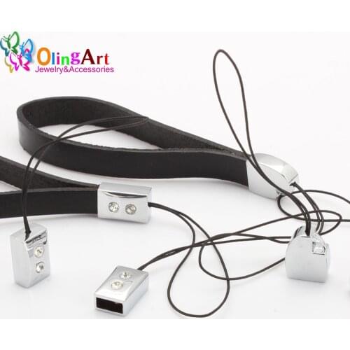 OlingArt 16mm 6Pcs/lot Plating Rhodium Key chain Mobile phone chain DIY 8MM/10MM Leather clasps cord /bag buckle Jewelry making