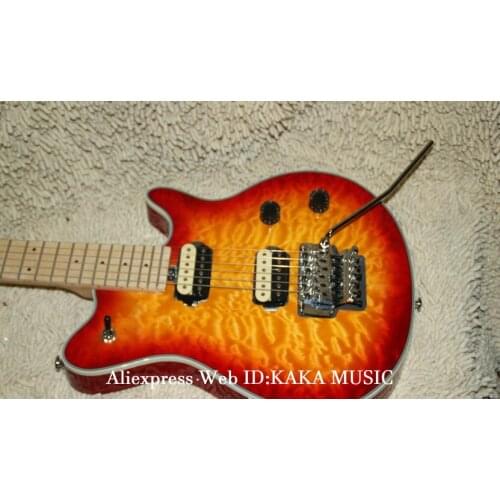 Wholesale Guitars Cherry Burst Wave Electric Guitar Maple Fingerboard OEM From China