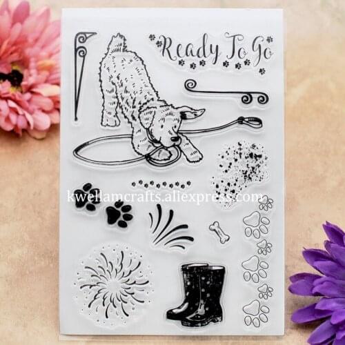 Dog Foot Print Fireworks Ready To go Scrapbook DIY photo cards rubber stamp clear stamp transparent stamp 10x15cm KW7110901
