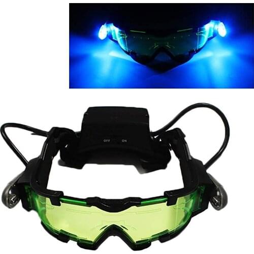 Adjustable Gear Night Vision Goggles Security Night Mission Sand Proof Goggles with Flip-Out Light for Party Mask Christmas Gift