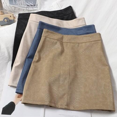 Sexy Women leather Snake Print Skirt Summer High Waist Mini Skirt Short Pencil Bodycon Femme Slim Package Hip Plus Size 2020