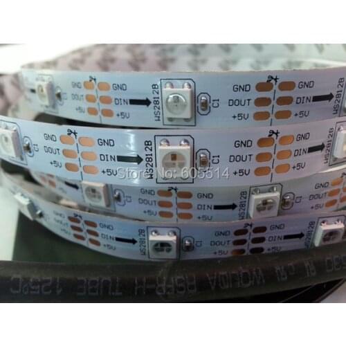 [Seven Neon]Free shipping DC5V WS2812B led pixel srip,30pcs WS2812B/M with 30pixels;white PCB,only 4PIN