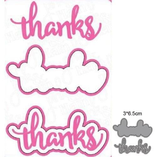 Thanks letters frame Metal Cutting Die, Die Cuts Stencil Cutting Template Scrabooking Supplies for Invitatio