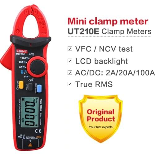 UNI-T UT210E Clamp Meter Pinza Amperimetrica VFC Electrical Instruments DC/AC Current Voltage Tester Auto Range Multimeter