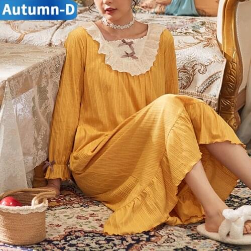 Autumn-D Womens Summer Dress 2021 Solid Color Nightgown Multicolor Pajamas Cotton Sleepwear V-Neck Female Soft Nightdress