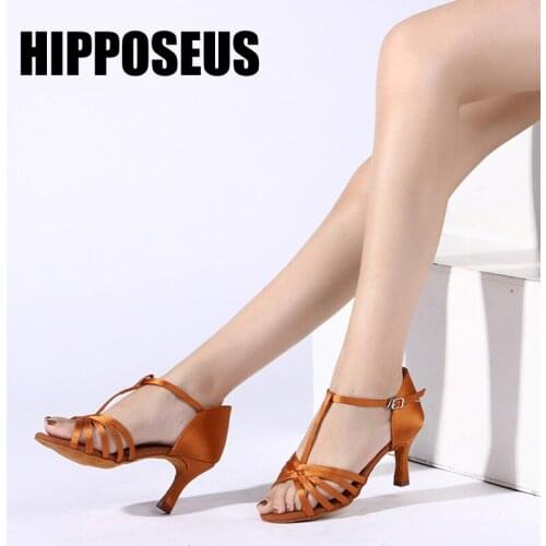 Hipposeus Girls Dance Shoes Women Ballroom Latin Dance Shoes Ladies Samba Tango Dancing Shoes Samba Salsa Sandral Wholesale