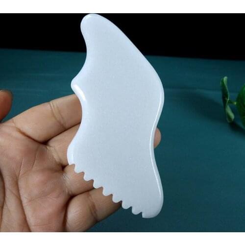 1Pcs Gouache Scraper White Jade Gua Sha Board Natural Stone Scraping Massage Tool For Body and Face Relaxation Detox Beauty Care