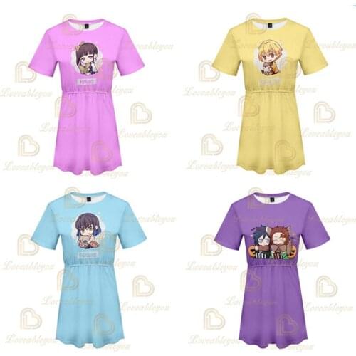 2021 Cartoon Characters T Shirt Dress Women Summer Dress Female Streetwear Harajuku Woman Dress Femme