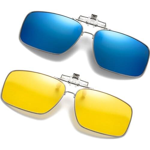 2020 Mens Metal Clip on Sunglasses for Myopia Eyeglasses Polarized UV400 Women Square Night Vision Driving Sun Glasses