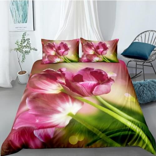3D Flower Design Duvet Cover Sets Bedding Sets Quilt Covers and Pillow Cases Full Twin Single Double Size Custom Bedding sets