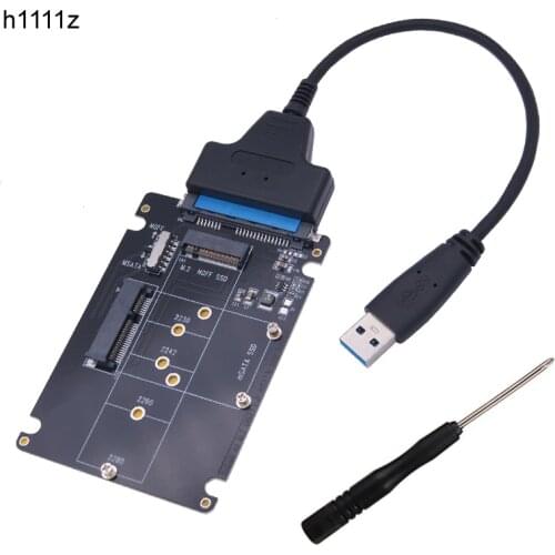 SSD Adapter M.2 NGFF or MSATA to SATA 3.0 Adapter USB 3.0 to 2.5 SATA Hard Disk 2 in 1 Converter Reader Card Cable for PC Laptop