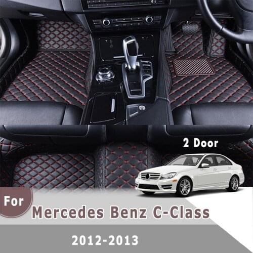 RHD Car Floor Mats For Mercedes Benz C-Class 2 Door 2013 2012 Custom Leather Carpet Car Accessories Interior Decoration Foot Pad