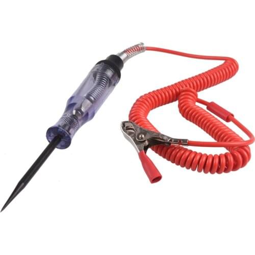 Car Electrical Voltage Tester Pen with Spring DC 6V 12V 24V Transparent Car Motorcycle Light Lamp Electrician Test Pencil