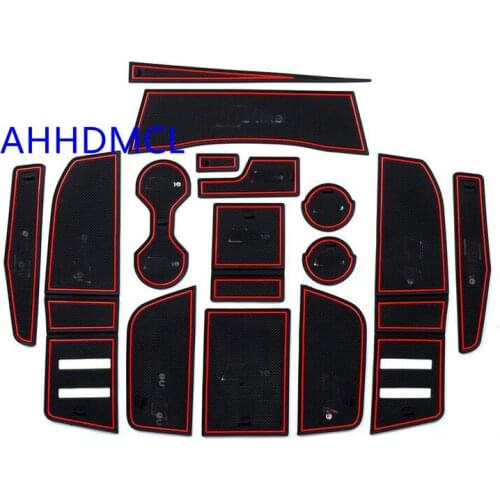Car Anti-Dirty Pad Door Groove Gate Slot Cup Armrest Storage Pad Anti-Slip Mat For Audi Q3 2019