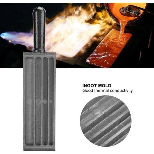 Large 6-pit Oil Tank Steel Ingot Mold Rectangular Jewelry Gold Silver Melting Casting Mould Crucible Jewelry Making Process Tool