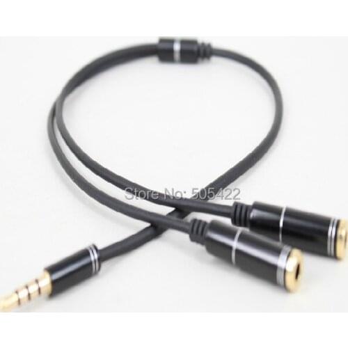 Colorful 3.5mm Audio Cable Earphone Headphone Male 1 To 2 Dual Female Y Splitter Adapter Cable Wire
