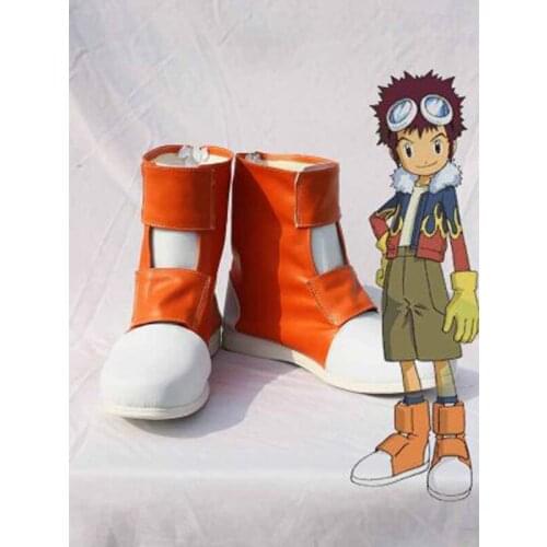 Digimon Adventure Taichi Short Cosplay Shoes Boots For Adult Mens Halloween Party Cosplay Boots Custom Made