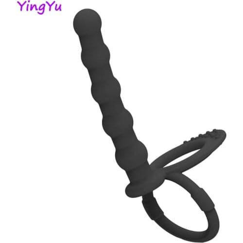 Double Penetration Vibrators Penis Strapon Dildo Vibrator Sex Toys For Women Man Strap On Penis Anal Beads Plug Adult Massager