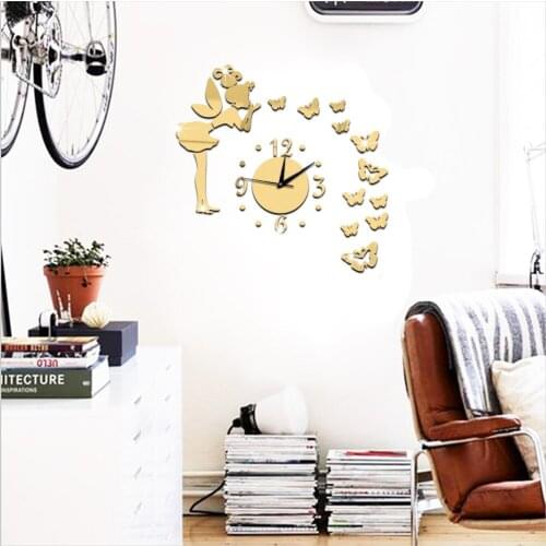 GZ020 Creative 3D Acrylic Study Bedroom Living Room Wall Clock