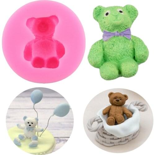 Baby Teddy Bear Silicone Molds Fondant Mold Candy Cupcake DIY Party Birthday Cake Decorating Tools Chocolate Gumpaste Mould