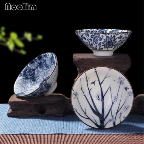 Ceramic Office Teacups Exquisite Small Tea Bowl Kung Fu Drinkware Blue and White Porcelain Master Cups Household Water Mug
