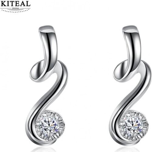 KITEAL New Silver Plated Exquisite Little Musical Notes S shape Drop Earring Summer Style Women Party Wedding Jewelry