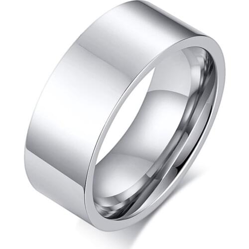 6mm/8mm Unique Classic Male Men Rings Silver Solid Stainless Steel Fashion Jewelry Party Boyfriend Gift Size 6 7 8 9 10 11 12