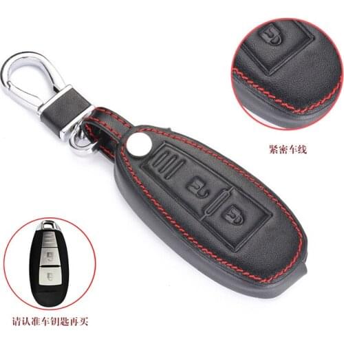 Leather Car Key Case holder For Suzuki Kizashi Swift SX4 S-Cross 2 Buttons Smart Remote Fob Cover Keychain Bag