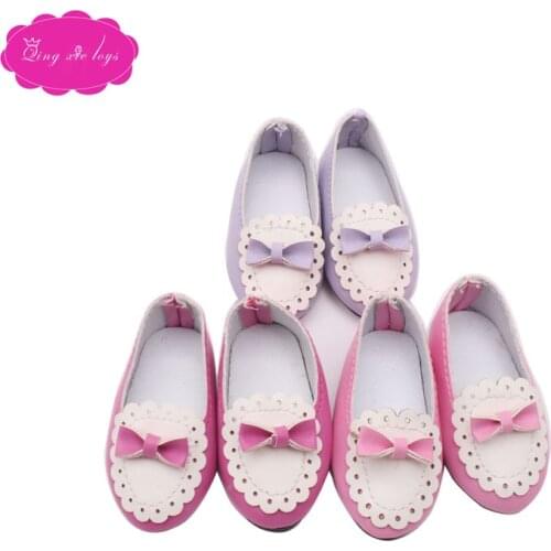 Doll shoes 3 colors lace lace dress shoes fit 16 inch Girl dolls and 14.5-inch Girl doll accessories r25