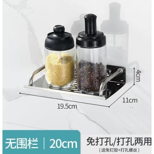 Multifunction Stainless Steel Kitchen Castor Kitchenware Organizer Self-adhesive Wall Mounted Shelf Waterproof Home Decoration