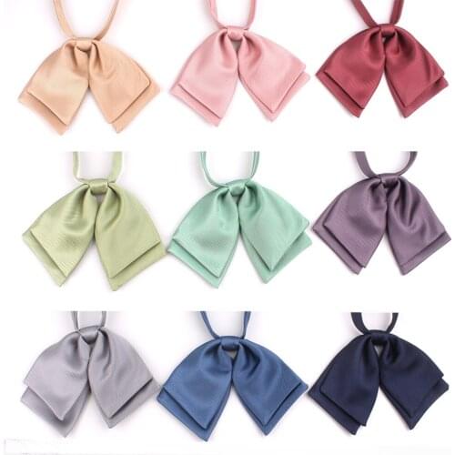 Fashion Bow Tie For Ladies Solid Color Big Bowtie For Party Wedding Bowknot Adult Adjustable Womens Bowties Cravats Green Tie