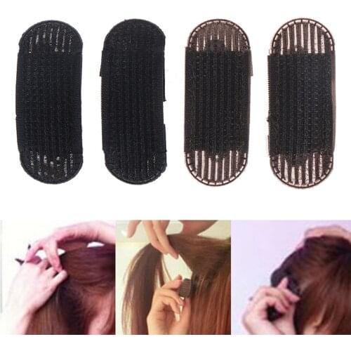 2PCS Breathable Bangs Mat Hair Clips Black Coffee Princess Hair Tool Set Bump It Up Volume Base Hair Inserts Invisible Hair Pins
